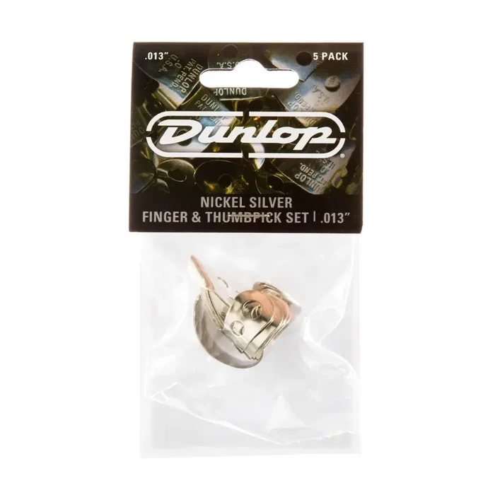 Dunlop Púas de dedo y pulgar Nickel Silver .013 pulgadas (pack de 5)