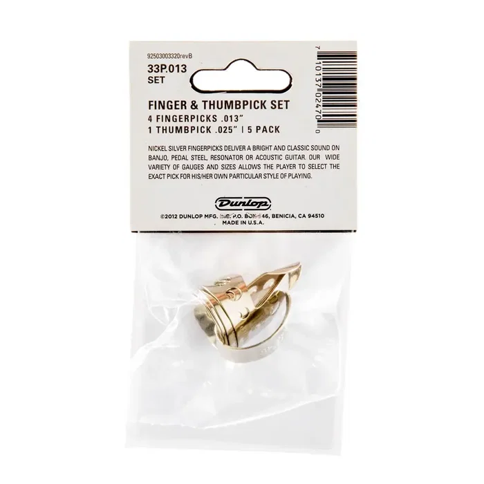 Dunlop Púas de dedo y pulgar Nickel Silver .013 pulgadas (pack de 5)