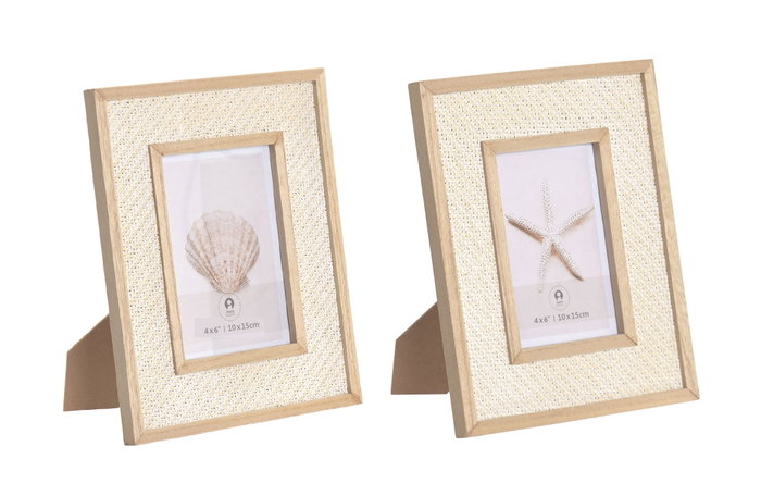 DKD Home Decor Marco de Fotos 10x15 MDF Ratán 24x2x29 (Pack de 2 unidades) DKD Home Decor Marco de Fotos 10x15 MDF Ratán 24x2x29 (Pack de 2 unidades)