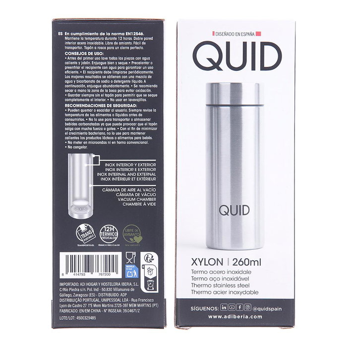 Termo Acero Inoxidable Xylon Quid 0,26 L (12 Unidades)