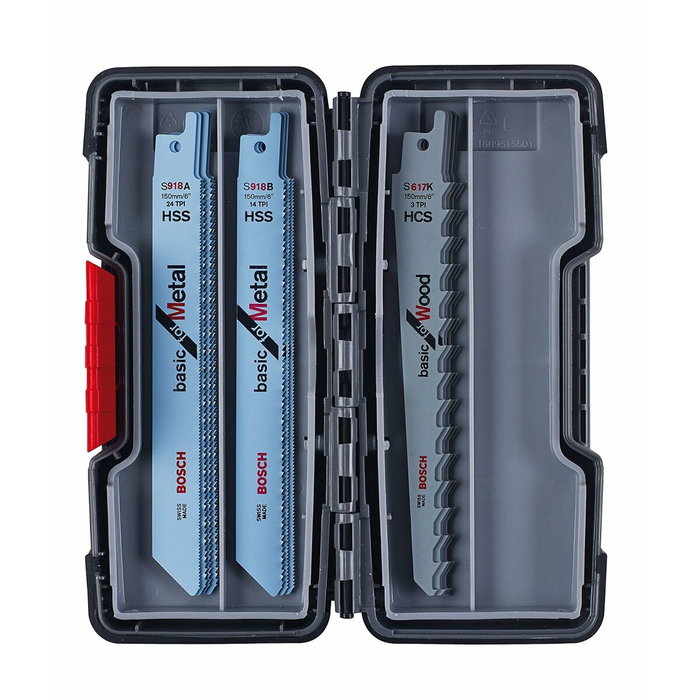 Bosch Juego de 15 Hojas de Sierra de Calar para Madera y Metal Basic