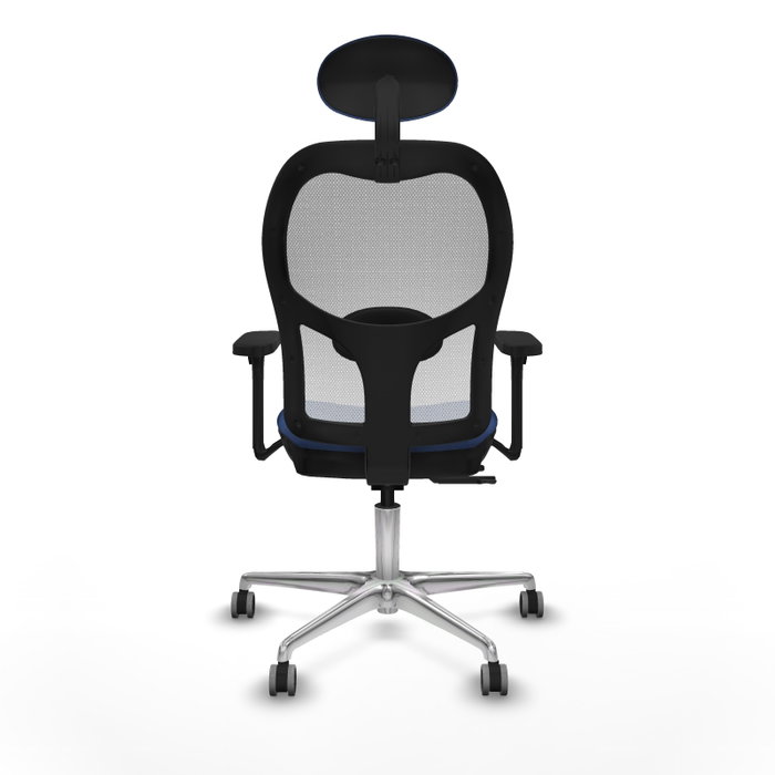 PIQUERAS Y CRESPO Silla de oficina Jorquera con mecanismo Sincro/Traslack Azul marino y Blanco