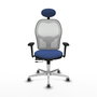 PIQUERAS Y CRESPO Silla de oficina Jorquera con mecanismo Sincro/Traslack Azul marino y Blanco