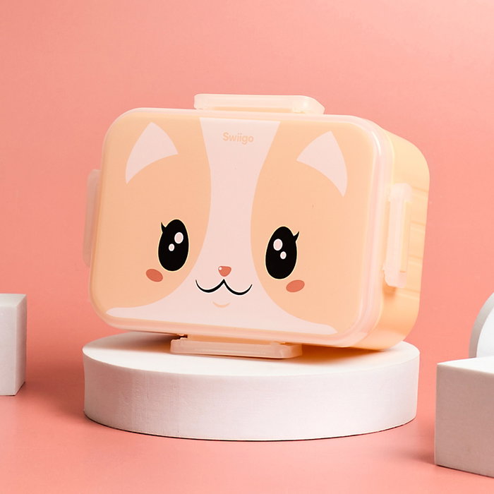 Home Deco Factory Fiambrera Swiigo Kawaii 600 ml con compartimentos, modelos surtidos panda, gato o koala Home Deco Factory Fiambrera Swiigo Kawaii 600 ml con compartimentos, modelos surtidos panda, gato o koala
