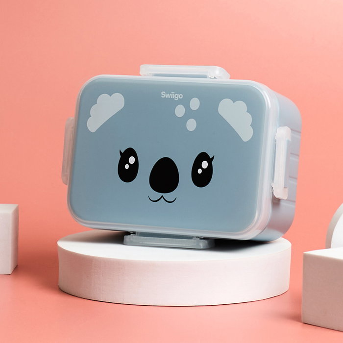 Home Deco Factory Fiambrera Swiigo Kawaii 600 ml con compartimentos, modelos surtidos panda, gato o koala Home Deco Factory Fiambrera Swiigo Kawaii 600 ml con compartimentos, modelos surtidos panda, gato o koala
