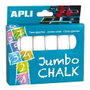 APLI Tizas Jumbo de Color Blanco ø 25 x 105 mm, Caja de 6 Unidades