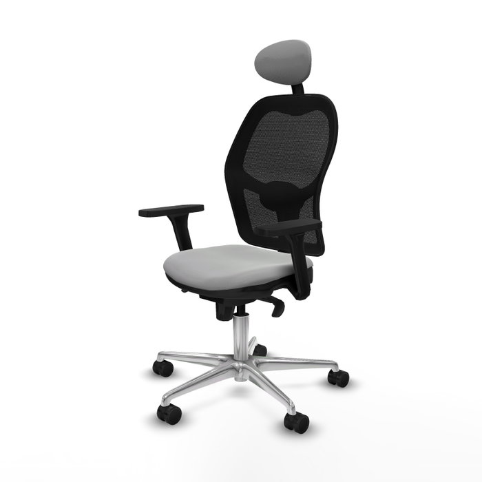 PIQUERAS Y CRESPO Silla de oficina Jorquera con mecanismo Sincro, Gris claro y Negro