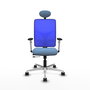 PIQUERAS Y CRESPO Silla de oficina Motilla con mecanismo Sincro/Traslack, Azul