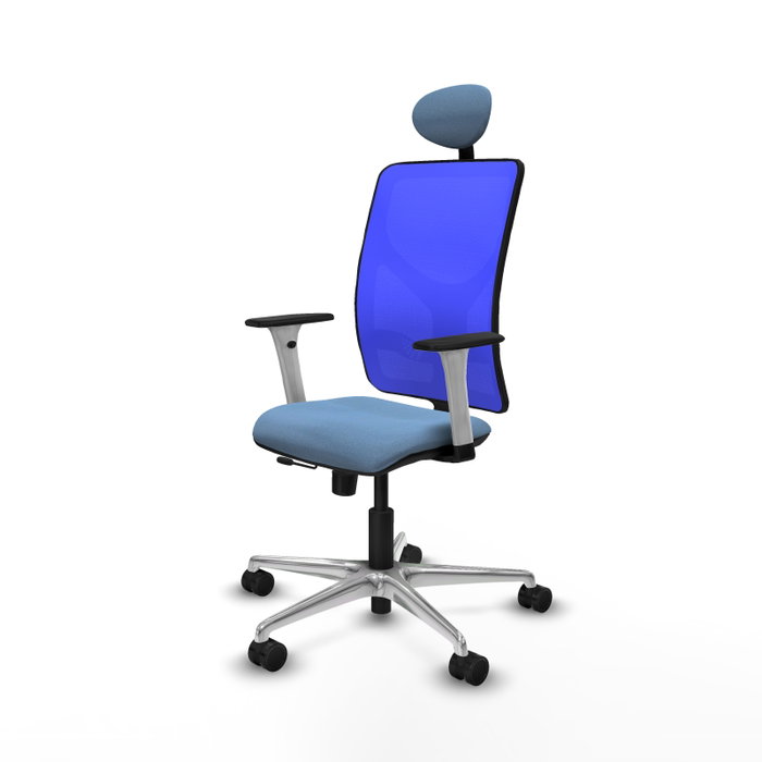 PIQUERAS Y CRESPO Silla de oficina Motilla con mecanismo Sincro/Traslack, Azul