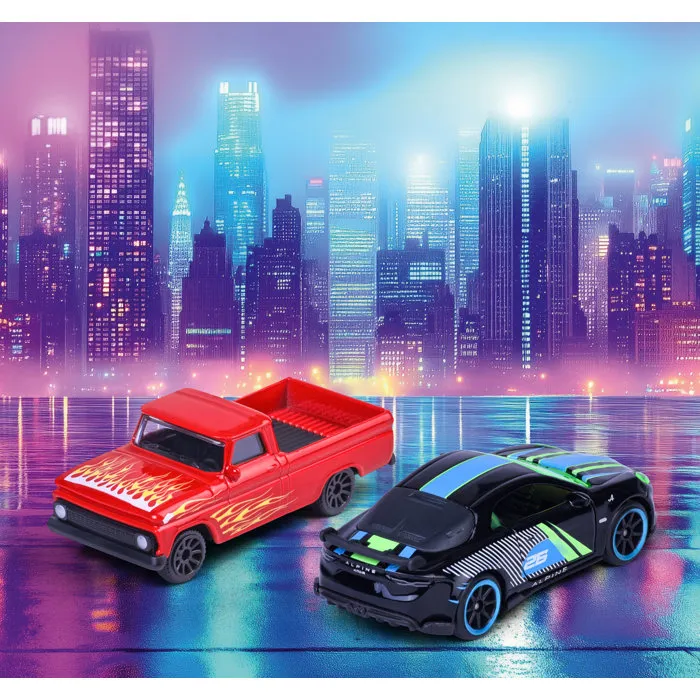 Majorette Juego SL Neon Racer de 13 Piezas para Niños a Partir de 3 Años SMO3467452079980