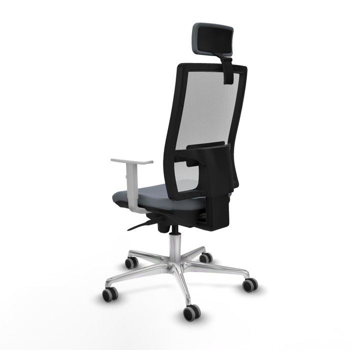 PIQUERAS Y CRESPO Silla de oficina Horna con mecanismo Sincro, Gris y Blanco PIQUERAS Y CRESPO Silla de oficina Horna con mecanismo Sincro, Gris y Blanco