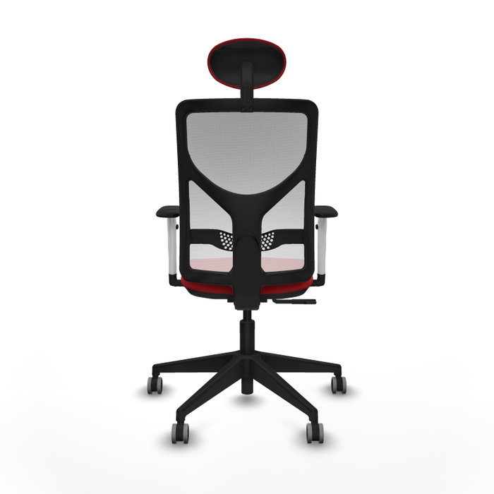 PIQUERAS Y CRESPO Silla de oficina Motilla con mecanismo Sincro Rojo y Blanco