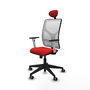 PIQUERAS Y CRESPO Silla de oficina Motilla con mecanismo Sincro Rojo y Blanco