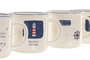 DKD Home Decor Taza Blanco Azul Marino 9.5 x 9 x 12.5 cm (12 Unidades) 350ml Porcelana Apto Microondas y Lavavajillas
