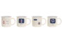 DKD Home Decor Taza Blanco Azul Marino 9.5 x 9 x 12.5 cm (12 Unidades) 350ml Porcelana Apto Microondas y Lavavajillas