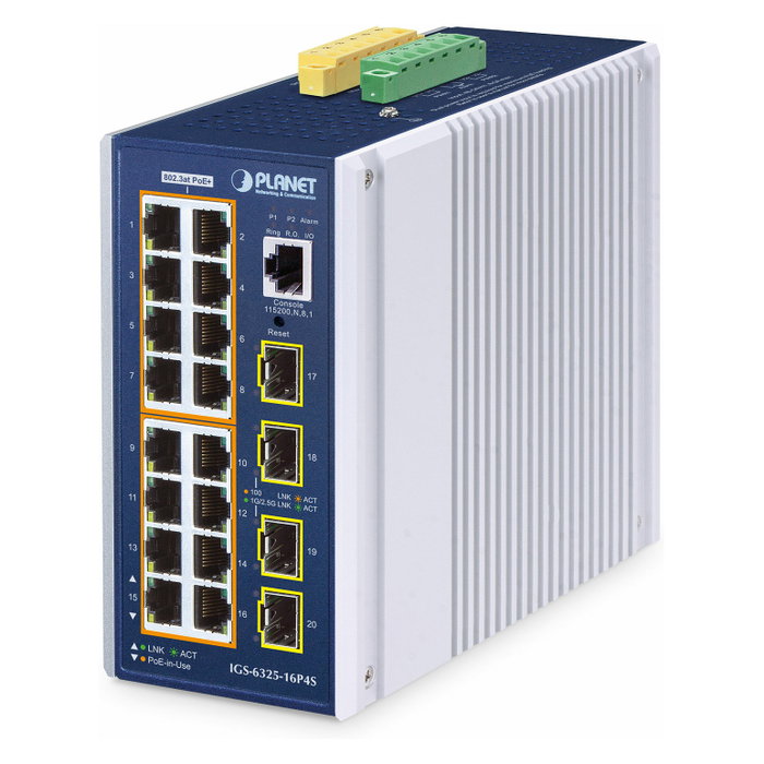 Planet IGS-6325-16P4S Switch Industrial 16-Port Gigabit PoE + 4 SFP Planet IGS-6325-16P4S Switch Industrial 16-Port Gigabit PoE + 4 SFP