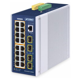 PLANET IGS-6325-16P4S - Switch Gestionado L3, 16 Puertos Gigabit PoE + 4 SFP 1G/2.5G, Montaje en Pared/DIN