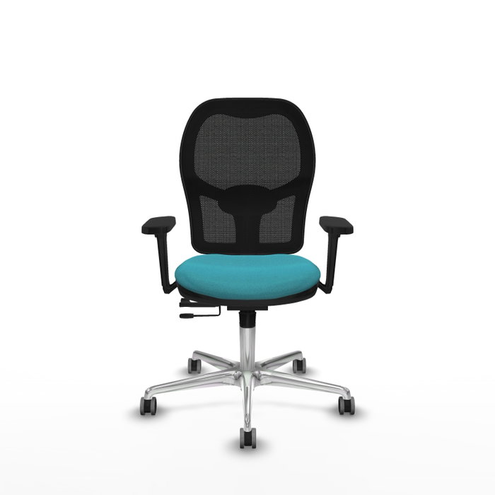 PIQUERAS Y CRESPO Silla de oficina Jorquera con mecanismo Sincro/Traslack, Turquesa y Negro