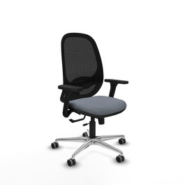 PIQUERAS Y CRESPO Silla de oficina Cilanco con mecanismo Sincro/Traslack, Gris y Negro