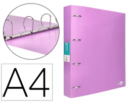 Liderpapel Carpeta de 4 anillas mixtas 40 mm DIN A4 Lavanda opaco