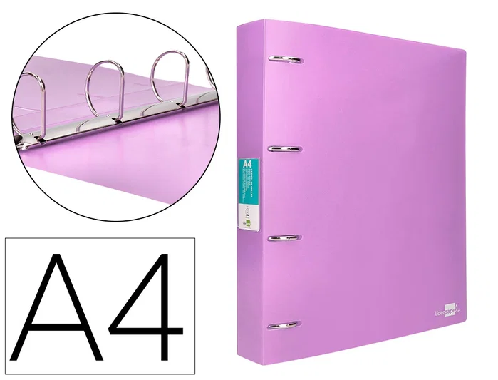 Liderpapel Carpeta de 4 anillas mixtas 40 mm DIN A4 Lavanda opaco Liderpapel Carpeta de 4 anillas mixtas 40 mm DIN A4 Lavanda opaco
