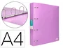 Liderpapel Carpeta de 4 anillas mixtas 40 mm DIN A4 Lavanda opaco