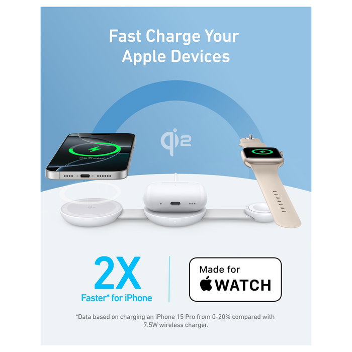 Anker MagGo Wireless Charging Station 3-in-1 B25M8H21 Blanco Anker MagGo Wireless Charging Station 3-in-1 B25M8H21 Blanco