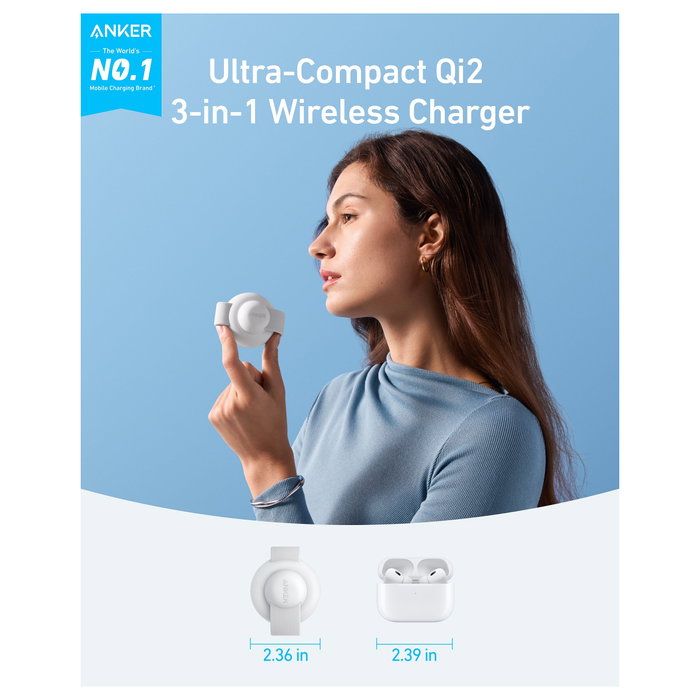 Anker MagGo Wireless Charging Station 3-in-1 B25M8H21 Blanco Anker MagGo Wireless Charging Station 3-in-1 B25M8H21 Blanco