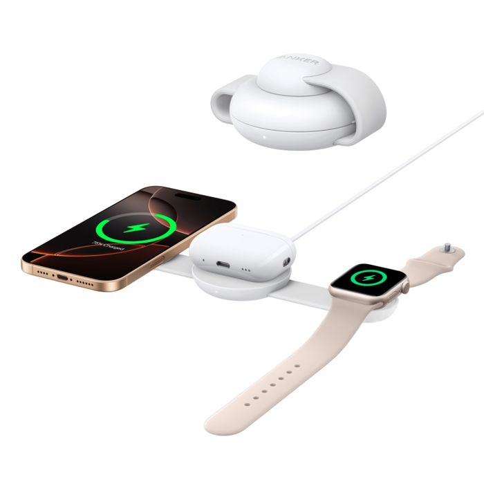 Anker B25M8H21 Cargador inalámbrico de carga rápida para auriculares, smartphone y reloj inteligente Blanco Anker B25M8H21 Cargador inalámbrico de carga rápida para auriculares, smartphone y reloj inteligente Blanco