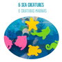 Molto Tapiz Actividades Agua con 6 Figuras Marinas, 80x28x82 cm