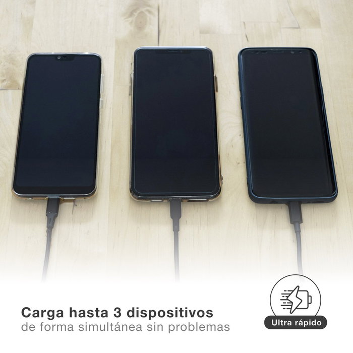 GSC Evolution Cargador 230V con 1xQC3.0 y 2xTipo C GSC Evolution Cargador 230V con 1xQC3.0 y 2xTipo C