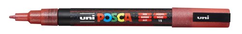 POSCA Marcador PC-3ML Punta Cónica 0,9 - 1,3 mm Rojo Purpurina