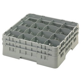 CAMBRO Cesta de lavado 16 comp. 2 alturas Gris claro