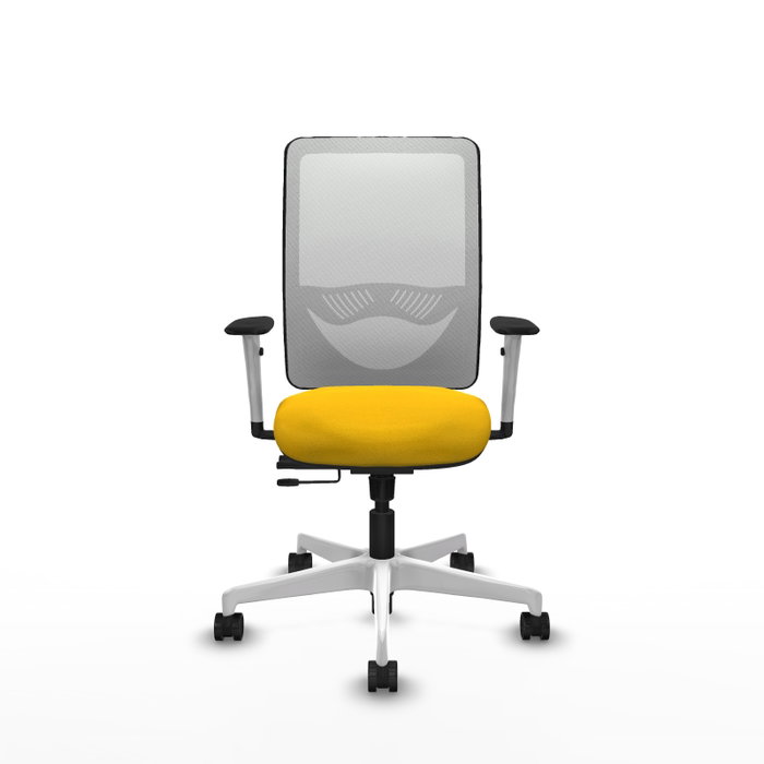 PIQUERAS Y CRESPO Silla de oficina Zulema con mecanismo Sincro/Traslack, Amarillo y Blanco