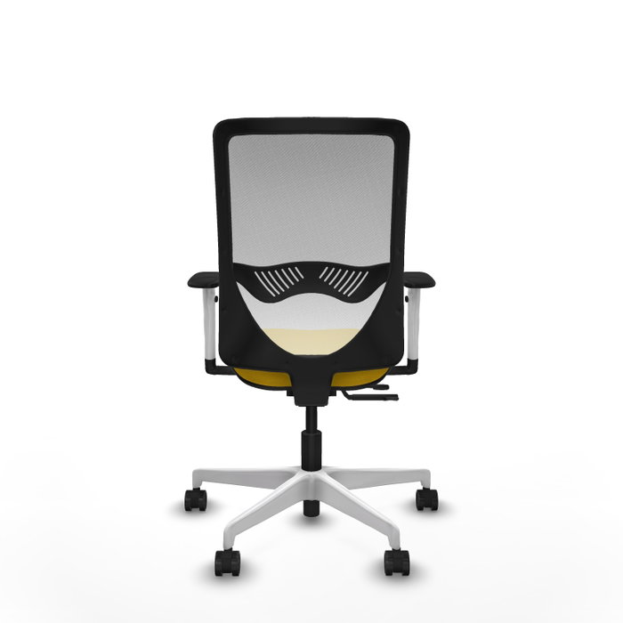 PIQUERAS Y CRESPO Silla de oficina Zulema con mecanismo Sincro/Traslack, Amarillo y Blanco