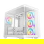 Deepcool Gabinete CG530U ATX Torre Blanco con Cristal Templado Curvo Panorámico, incluye 4 Ventiladores, USB-C
