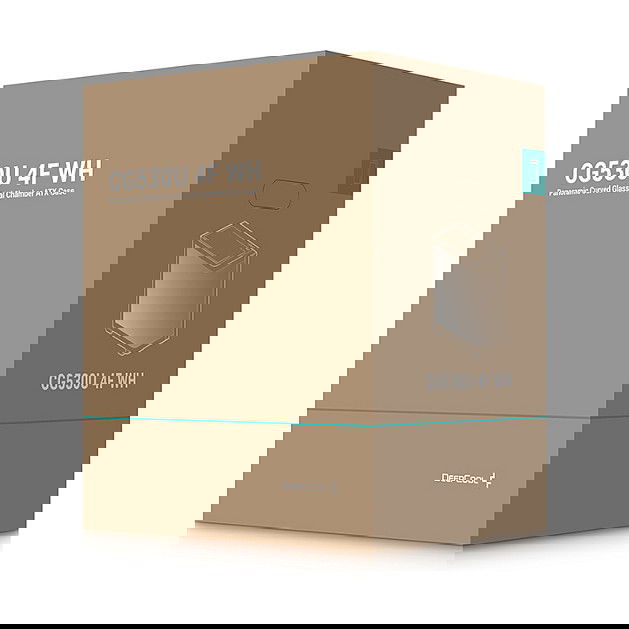 Deepcool Gabinete CG530U ATX Torre Blanco con Cristal Templado Curvo Panorámico, incluye 4 Ventiladores, USB-C