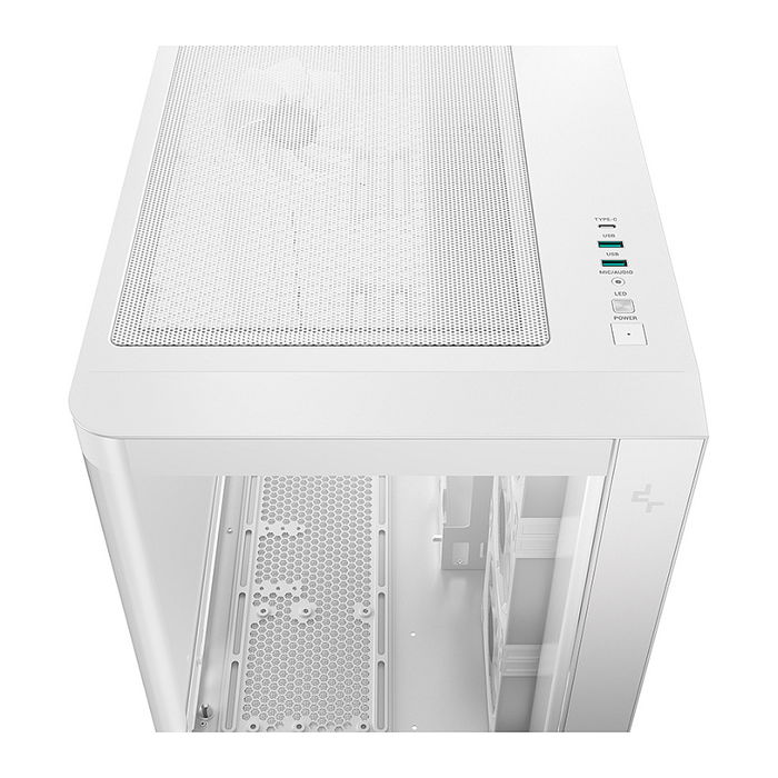 Deepcool Gabinete CG530U ATX Torre Blanco con Cristal Templado Curvo Panorámico, incluye 4 Ventiladores, USB-C