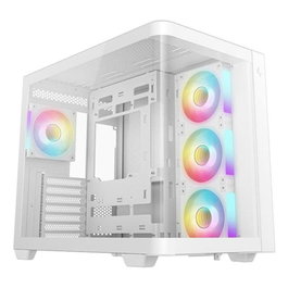 Deepcool CG530U 4F Blanco con Cristal Curvado y 4 Ventiladores ARGB