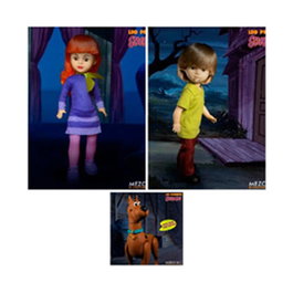 Mezco Toyz Set de 6 Figuras Scooby-Doo 25 cm Mystery Inc con Diseño Living Dead Dolls Daphne Shaggy Velma Fred - Sistema Build a Figure