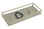DKD Home Decor Bandeja de Cristal y Metal Verde y Dorado