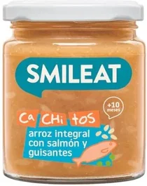 Smileat Tarrito Con Cachitos Arroz Salmón Guisantes 230G Ecológico