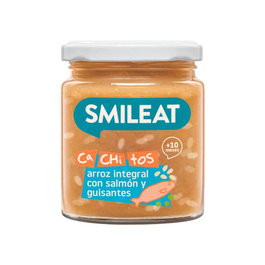 SMILEAT Tarrito con Cachitos Arroz Salmón-Guisantes 230g Eco