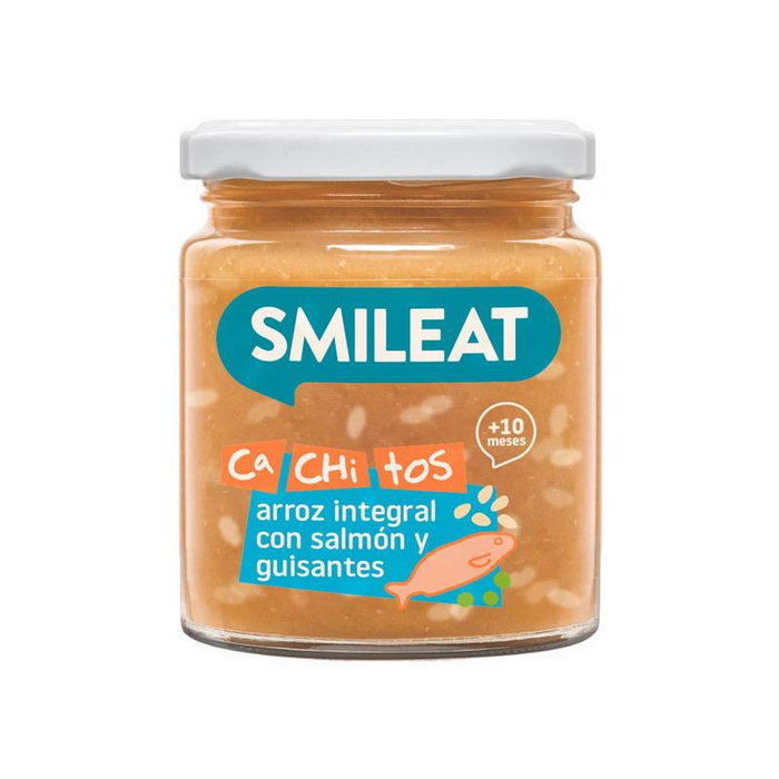 SMILEAT Tarrito con Cachitos Arroz Salmón-Guisantes 230g Eco SMILEAT Tarrito con Cachitos Arroz Salmón-Guisantes 230g Eco