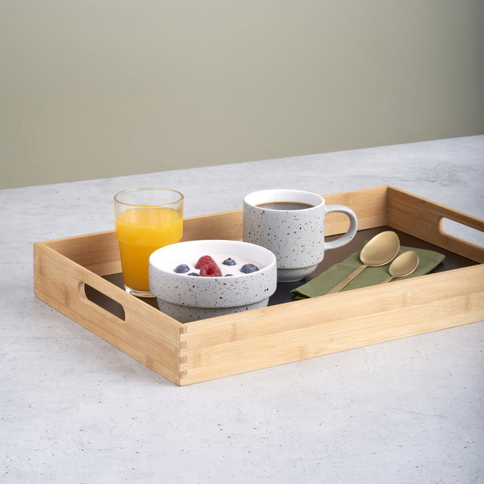 Day Bandeja con Asas 32x48 cm de Bambú con Base Negra