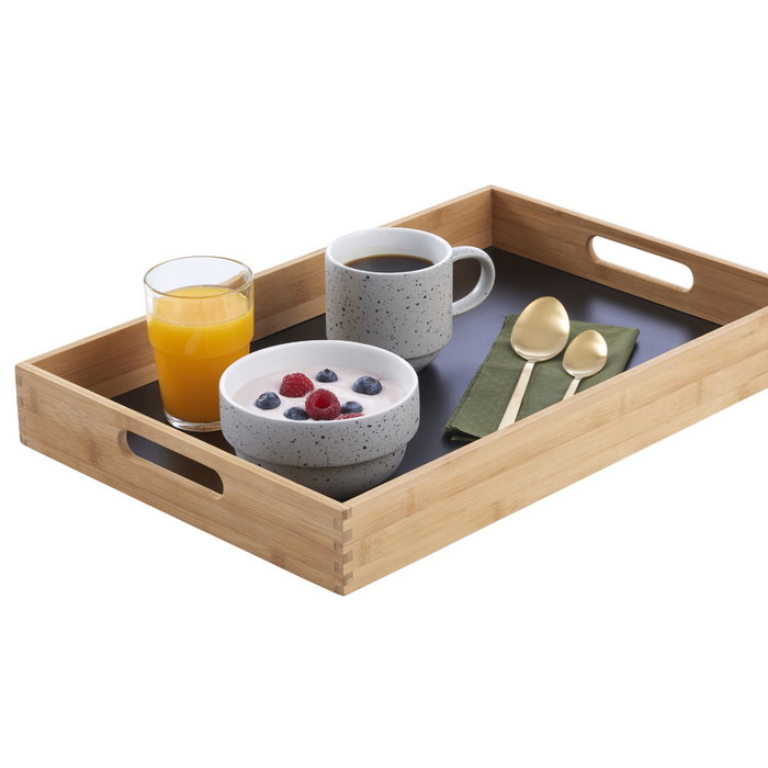 Day Bandeja con Asas 32x48 cm de Bambú con Base Negra