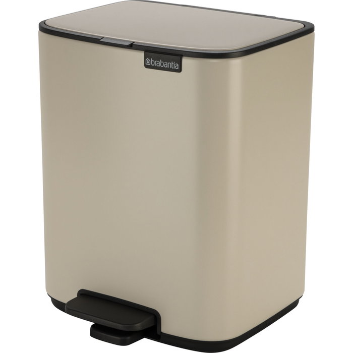 Brabantia Bo Cubo de Basura de Pedal 7 Litros Soft Beige