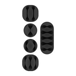 Goobay Kabel Management Set, negro, pack de 5
