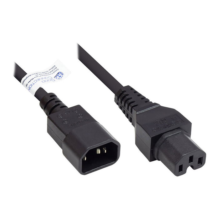 GoodConnections Cable de alimentación C14 a C15 2 m Negro GoodConnections Cable de alimentación C14 a C15 2 m Negro