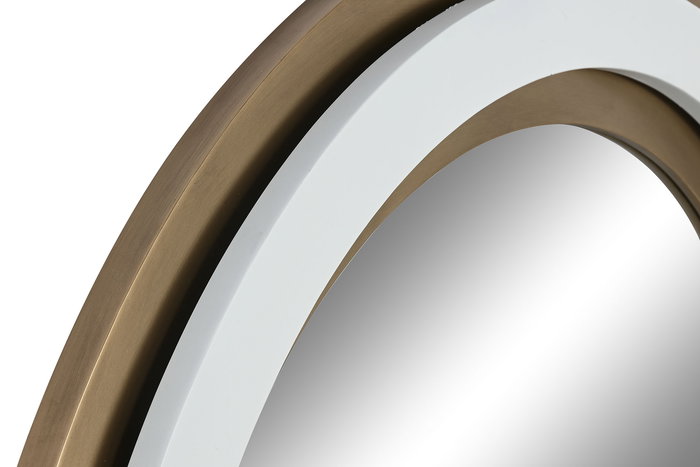 DKD Home Decor Espejo Dorado Blanco Hierro Cristal 5.5 x 108 x 108 cm